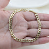 Oro Laminado Basic Bracelet, Gold Filled Style Miami Cuban Design, Polished, Golden Finish, 03.419.0031.07 (260 Gauge, 07 MM Thickness, 7 Inches Length)