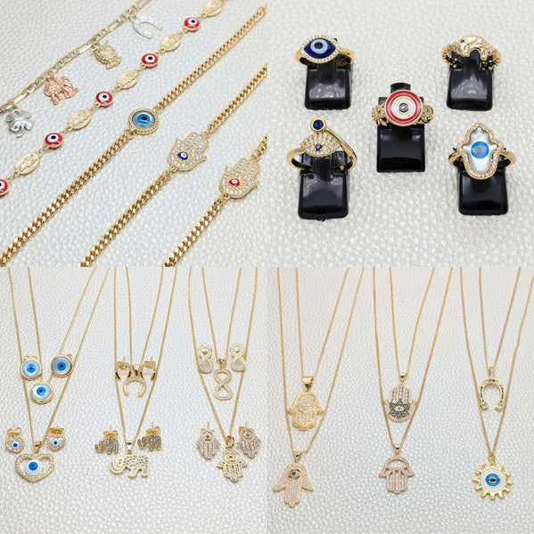 24 Lucky Items ($4.12) ea in Gold Layered Oro Laminado Wholesale Box