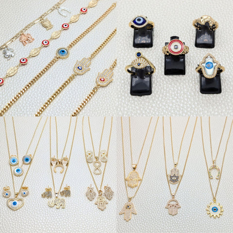 24 Lucky Items ($4.12) ea in Gold Layered Oro Laminado Wholesale Box