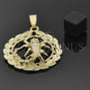 Oro Laminado Fancy Pendant, Gold Filled Style Scorpion Design, Diamond Cutting Finish, Golden Finish, 5.187.013