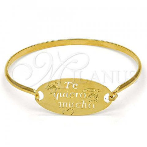 Stainless Steel Individual Bangle, Polished, Golden Finish, 07.110.0010.05 (04 MM Thickness, Size 5 - 2.50 Diameter)