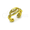 Oro Laminado Elegant Ring, Gold Filled Style Shell Design, Polished, Golden Finish, 01.341.0170