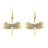 Oro Laminado Dangle Earring, Gold Filled Style Butterfly Design, with  Cubic Zirconia, Tricolor, 5.096.011