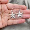 Sterling Silver Dangle Earring, Star Design, with White Opal, Polished, Silver Finish, 02.391.0009.1