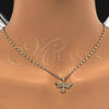Oro Laminado Pendant Necklace, Gold Filled Style Bee Design, with White Micro Pave, Polished, Golden Finish, 04.156.0144.18
