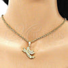 Oro Laminado Religious Pendant, Gold Filled Style Angel Design, Polished, Golden Finish, 5.183.003