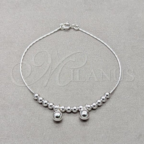 Sterling Silver Fancy Bracelet, Ball Design, Polished, Silver Finish, 03.409.0141.07