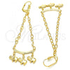 Oro Laminado Long Earring, Gold Filled Style Elephant and Rolo Design, with   and  Swarovski Crystals, Polished, Golden Finish, 02.32.0549