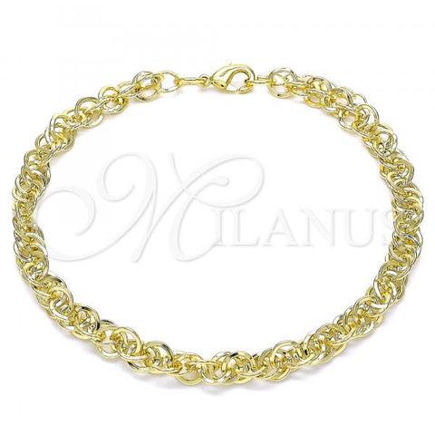 Oro Laminado Basic Anklet, Gold Filled Style Polished, Golden Finish, 04.213.0231.10