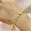 Oro Laminado Individual Bangle, Gold Filled Style Ball Design, Polished, Golden Finish, 07.32.0006.05