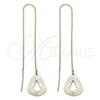 Oro Laminado Threader Earring, Gold Filled Style Teardrop Design, Golden Finish, 5.114.001