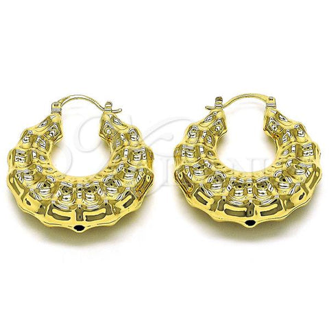 Oro Laminado Medium Hoop, Gold Filled Style Chunky Design, Polished, Golden Finish, 02.170.0421.35