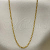Oro Laminado Basic Necklace, Gold Filled Style Figaro Design, Polished, Golden Finish, 04.58.0002.22