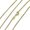 Oro Laminado Basic Necklace, Gold Filled Style Box Design, Polished, Golden Finish, 04.213.0331.18