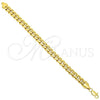 Oro Laminado Basic Bracelet, Gold Filled Style Miami Cuban Design, Polished, Golden Finish, 5.223.010.09