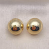 Oro Laminado Stud Earring, Gold Filled Style Chunky Design, Polished, Golden Finish, 02.385.0050