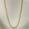 Oro Laminado Basic Necklace, Gold Filled Style Box Design, Polished, Golden Finish, 04.317.0004.18