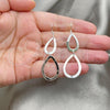 Sterling Silver Long Earring, Teardrop Design, Polished, Silver Finish, 02.392.0001