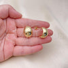Oro Laminado Stud Earring, Gold Filled Style Chunky Design, Polished, Golden Finish, 02.163.0242