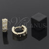 Oro Laminado Huggie Hoop, Gold Filled Style with White Cubic Zirconia, Polished, Golden Finish, 02.63.2326