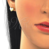 Sterling Silver Stud Earring, Heart Design, Polished, Golden Finish, 02.369.0019.1