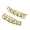 Oro Laminado Earcuff Earring, Gold Filled Style with White Cubic Zirconia, Polished, Golden Finish, 02.210.0732