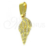 Oro Laminado Fancy Pendant, Gold Filled Style Diamond Cutting Finish, Golden Finish, 5.180.021