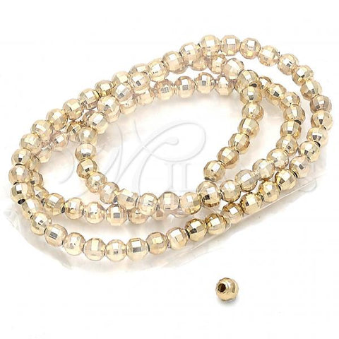 Oro Laminado Bead, Gold Filled Style Ball Design, Diamond Cutting Finish, Golden Finish, 5.234.026.04.100