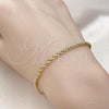 Oro Laminado Basic Bracelet, Gold Filled Style Rope Design, Polished, Golden Finish, 5.222.036.07