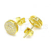 Sterling Silver Stud Earring, with White Micro Pave, Polished, Golden Finish, 02.369.0021.2