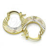 Oro Laminado Small Hoop, Gold Filled Style Diamond Cutting Finish, Tricolor, 02.102.0043.20