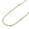 Oro Laminado Fancy Necklace, Gold Filled Style Ball and Rat Tail Design, Polished, Golden Finish, 04.213.0296.18