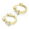 Oro Laminado Small Hoop, Gold Filled Style with White Cubic Zirconia, Polished, Golden Finish, 02.210.0501.12