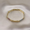 Oro Laminado Solid Bracelet, Gold Filled Style Diamond Cutting Finish, Tricolor, 03.102.0066.08