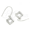 Sterling Silver Dangle Earring, with White Cubic Zirconia, Polished, Rhodium Finish, 02.366.0007