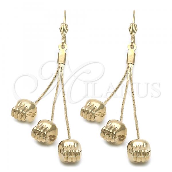 Oro Laminado Long Earring, Gold Filled Style Golden Finish, 5.083.005