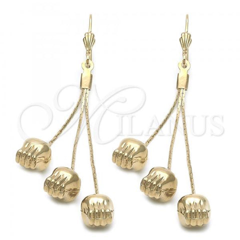 Oro Laminado Long Earring, Gold Filled Style Golden Finish, 5.083.005