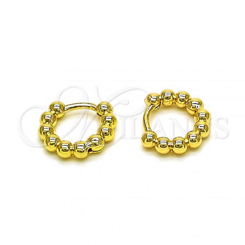 Oro Laminado Huggie Hoop, Gold Filled Style Polished, Golden Finish, 02.341.0130.10