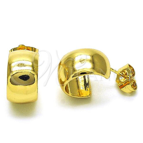 Oro Laminado Children Hoop, Gold Filled Style Chunky Design, Polished, Golden Finish, 02.195.0230.15