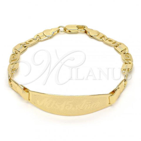 Oro Laminado ID Bracelet, Gold Filled Style Polished, Golden Finish, 03.63.1934.07