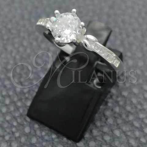 Sterling Silver Wedding Ring, with White Cubic Zirconia, Polished, Silver Finish, 01.398.0008.06