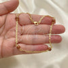 Oro Laminado Fancy Anklet, Gold Filled Style Ball and Mariner Design, Polished, Golden Finish, 03.32.0624.10