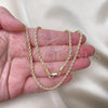 Oro Laminado Basic Necklace, Gold Filled Style Rope Design, Polished, Golden Finish, 5.222.036.18