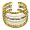Oro Laminado Trio Bangle, Gold Filled Style and Hollow Polished, Tricolor, 07.170.0064