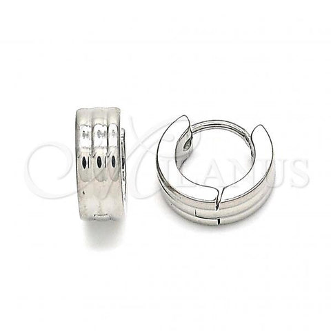Stainless Steel Huggie Hoop, Polished, Steel Finish, 02.255.0009.10