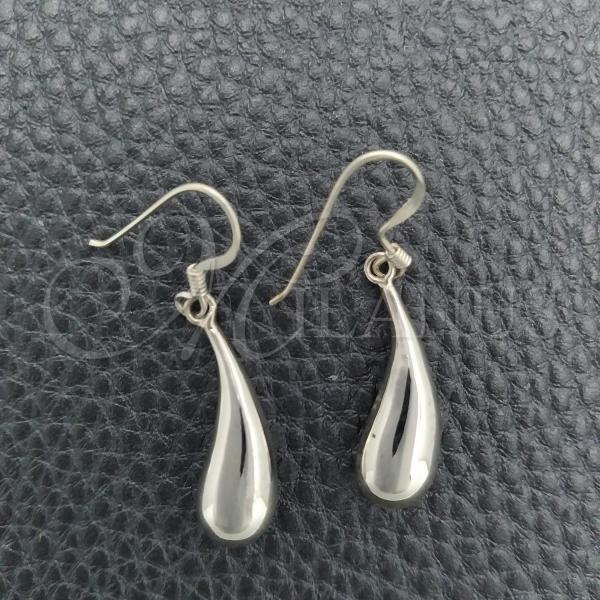 Sterling Silver Dangle Earring, Teardrop Design, Polished, Silver Finish, 02.397.0003