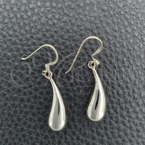 Sterling Silver Dangle Earring, Teardrop Design, Polished, Silver Finish, 02.397.0003