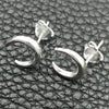 Sterling Silver Stud Earring, Moon Design, Polished, Silver Finish, 02.392.0014