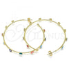 Oro Laminado Large Hoop, Gold Filled Style Evil Eye Design, Multicolor Enamel Finish, Golden Finish, 02.213.0219.3.50