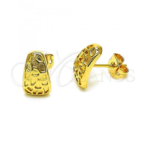 Oro Laminado Stud Earring, Gold Filled Style Polished, Golden Finish, 02.342.0262